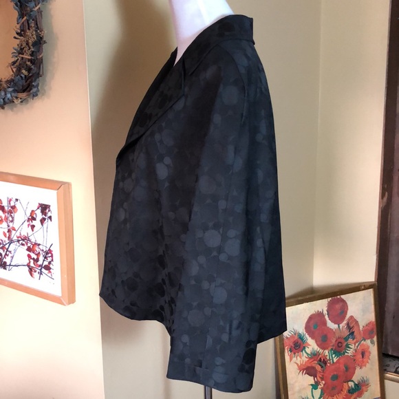 KASPER sz 16 OpenFront Blazer Jacket Graphic Polka Dot Round Fun Career $148 NEW - Picture 7 of 16